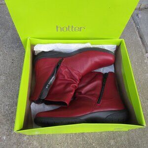 new red Hotters ankle boots
